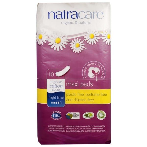 Natracare Maxi Pads Night Time (pack of 10)