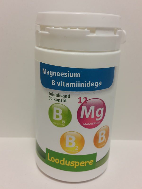 Looduspere magneesiumikapslid B-vitamiinidega 60tk