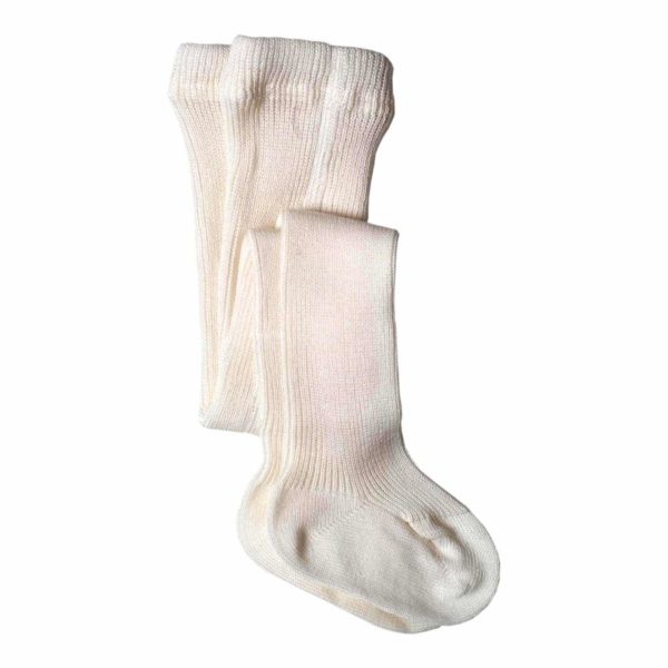 Living Crafts White Virgin Wool/Cotton Tights 86cm