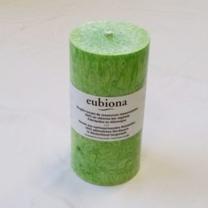 Стеариновая свеча зеленая Eubiona  75x150mm