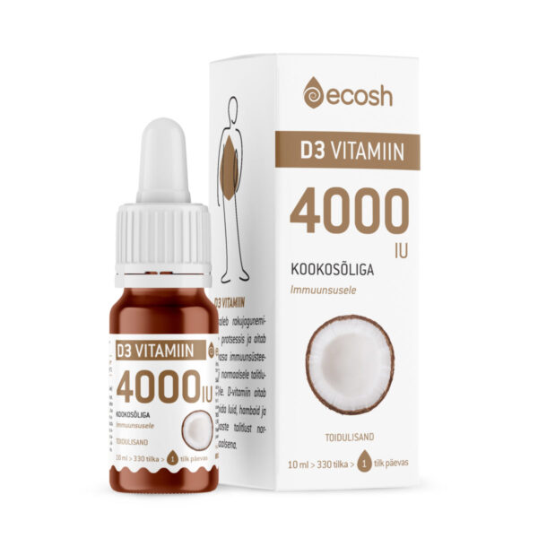 Ecosh D3-vitamiin 4000IU/ 1 tilk kookosõliga 10ml